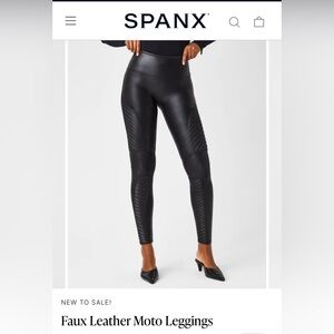 Spanx faux leather moto legging size Medium